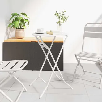 vidaXL Vidaxl - Tavolo Da Giardino Bianco 50 X 50 X 72 Cm Acciaio