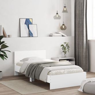 Berkfield Home Bed Frame without Mattress with Headboard White 100x200 cm