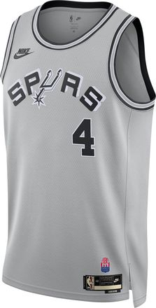 Nike Mens DeAaron Fox San Antonio Spurs Hardwood Classics Dri-FIT Basketball Swingman Jersey in Grey | II4243-008