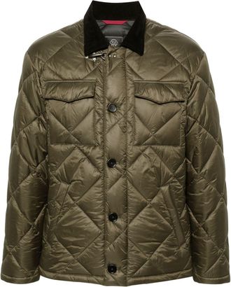 Fay quilted shirt jacket - men - Polyester/Polyester/Polyamide/Polyamide/Cotton - S - Green