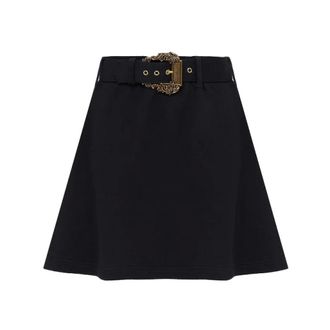 Versace Jeans Couture Short Skirts, female, Black, Size: 2XS Gonna 75Hae325-F0010