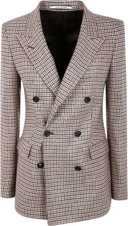 Tagliatore Blazer doppiopetto con motivo pied-de-poule - Marrone