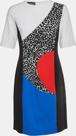 Moschino Boutique Moschino Color Block Crepe Short Sleeve Dress