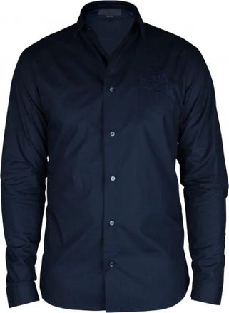 Philipp Plein Gold Cut LS Skull Shirt - Heren - Casual Overhemden - Blauw - M - Katoen - Overhemden