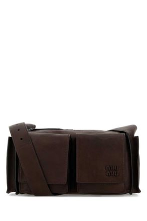 Miu Miu Dark Brown Utilitaire Medium Shoulder Bag