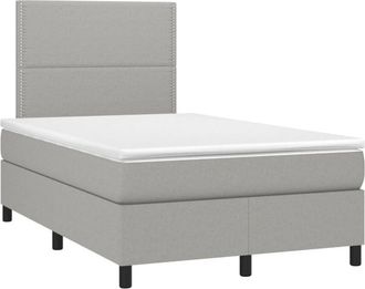 vidaXL Vidaxl - Cama Box Spring Con Colch&oacute;n Tela Gris Claro 120x190 Cm