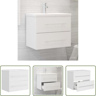 vidaXL vidaXL Armadietto da bagno - Mobile con Lavandino Integrato Bianco in Legno Multistrato