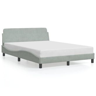 Berkfield Home Bed Frame without Mattress Light Grey 135x190 cm Double Velvet