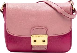 Miu Miu Pre-owned Cross Body Bags, female, Pink, Size: ONE SIZE Pre-owned Flap Crossbody Bag