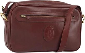 Cartier Pre-owned Cross Body Bags, female, Red, Size: ONE SIZE Pre-owned Leather Shoulder Bag