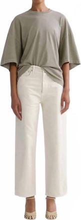 A Gold E Ren High Rise Wide Leg Jeans In Brown Rice