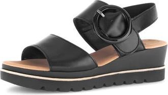 Gabor Quarter Strap Wedge Sandal in Black at Nordstrom, Size 11.5Us