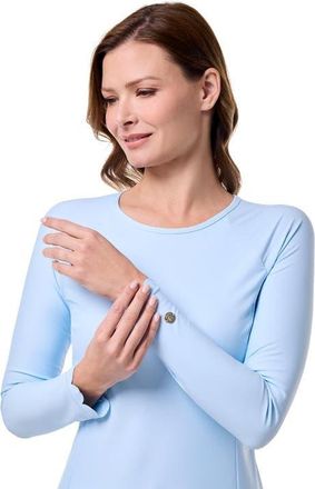 Coolibar Womens Scallop Long Sleeve Rash Guard - UPF 50+ Sun Protection - Stony Coral in Skyride at Nordstrom, Size X-Large