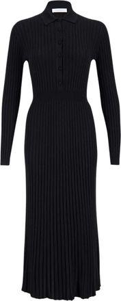 Gabriela Hearst Luxe Zwarte Gebreide Maxi Jurk - Dames - Maxi kleedjes - Zwart - L - Kasjmier - Kleedjes