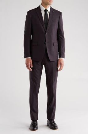 John Varvatos Bleecker Wool Blend Suit in Burgundy at Nordstrom Rack, Size 42 Regular