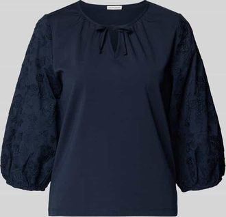 Tom Tailor Regular Fit Blusentop aus Baumwoll-Mix in Dunkelblau, Gr&ouml;&szlig;e XXXL