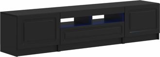 vidaXL Cabinet De Tv Led De 5 Piezas Negro Madera De Ingenier&iacute;a Vidaxl