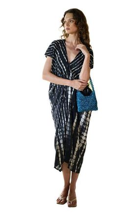 Pink Haley Madella Hand Dyed Kaftan Dress in Black at Nordstrom