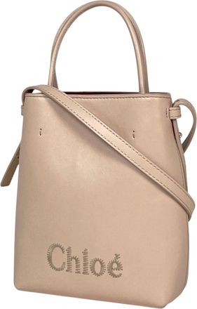 Chlo&eacute; Pink Leather Shoulder Bag Tote Bag (Pre-Owned)