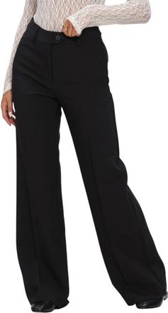 Co'Couture Volacc New Wide Pant - Dames - Wijde Broeken - Zwart - L - Leer - Broeken