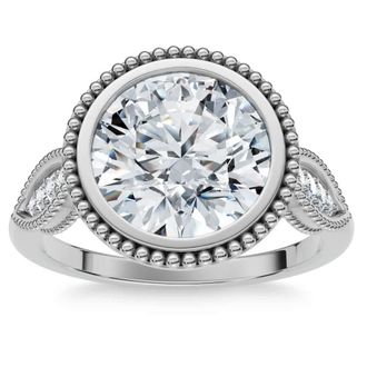 Pompeii3 2 1/5Ct Diamond Luna Lab Grown Engagement Ring White, Yellow or Rose Gold