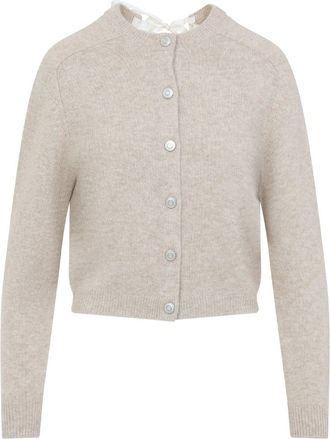 Carven Beige Knit Cashmere Cardigan-Donna