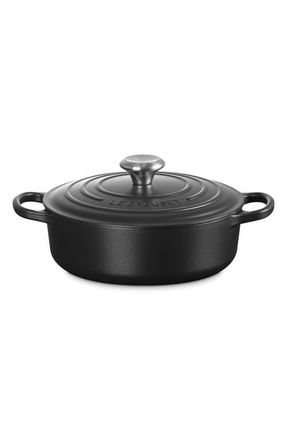 LE CREUSET Signature 3.5-Quart Round Enamel Cast Iron Dutch Oven in Licorice at Nordstrom