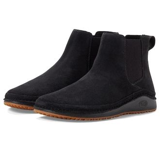 Chaco Mens Chaco Paonia JCH10956 Boots Black Suede Round Toe Chelsea RHS6404