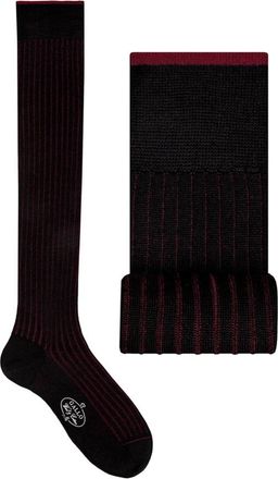 Gallo Ribbed Knee-High Socks - unisex - Sokken - Zwart - S - Katoen - Ondergoed