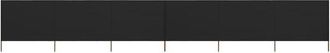 vidaXL 6-panel Wind Screen Fabric 800x80 cm Black Vidaxl