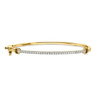 Ross-Simons Lab-Grown Diamond Bangle Bracelet in 18kt Gold Over Sterling