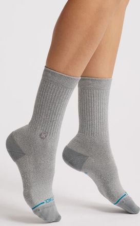 Stance Icon Quarter Crew Socks in Greyheather at Nordstrom, Size Medium