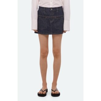 Helmut Lang Brooklyn Denim Miniskirt in Rinsed Indigo at Nordstrom, Size 29