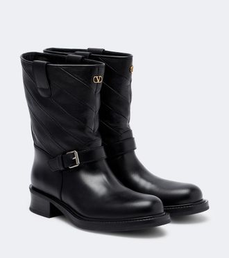 Valentino Garavani VLogo leather biker boots