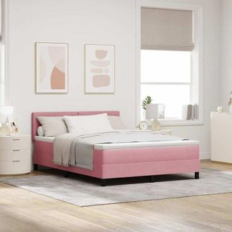 vidaXL Vidaxl Cama Box Spring Con Colch&oacute;n Terciopelo Rosa 140x200 Cm