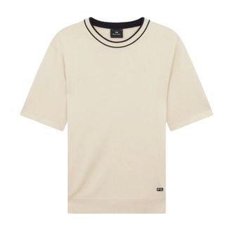 Paul Smith Short Sleeve Knitted T-Shirt - male - Paul Smith - Round-neck Knitwear - Beige - XL - Knitwear