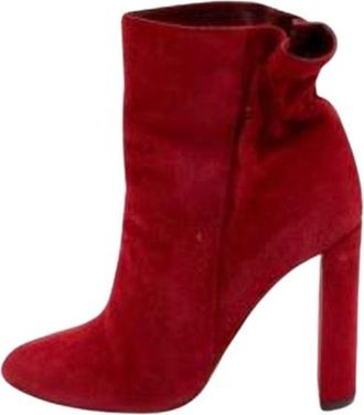 Dior Burgundy Suede Ankle Boots Size 38.5