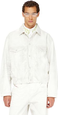 Diesel Elasticated trucker jacket in denim - Denim Jackets - Man - White