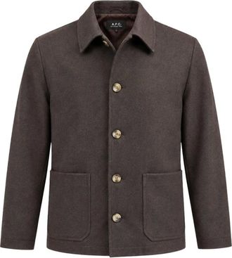A.P.C. Overshirt Brest - - Jackets - Uomo - Marrone - XL