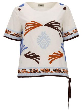 Herno Summer Print Cotton T-Shirt - White