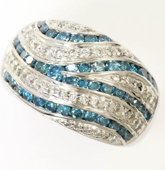 C&A Blue Platinum Platinum 900 Band Ring (Pre-Owned)