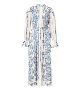 AllSaints Delphine Floral Print Midi Shirt Dress Size L