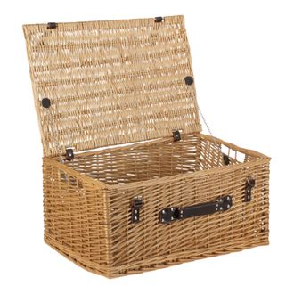 Red Hamper Wicker 60cm Cotton Lined Buff Wicker Basket in Natural
