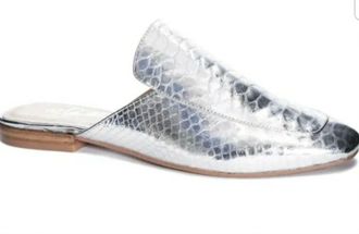 42 Gold Womens Kinsey Mirror Mule In Snake/silver