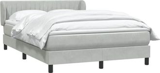 vidaXL Cama Box Spring Con Colch&oacute;n Terciopelo Gris Claro 160x220 Cm Vidaxl