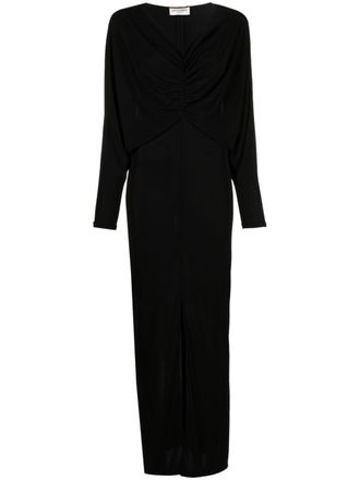 Saint Laurent draped maxi dress - women - Viscose - 36 - Black