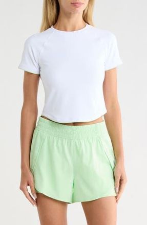 90 Degree by Reflex Nudetech Volley Club Crop T-Shirt in White/Celadon at Nordstrom Rack, Size X-Large