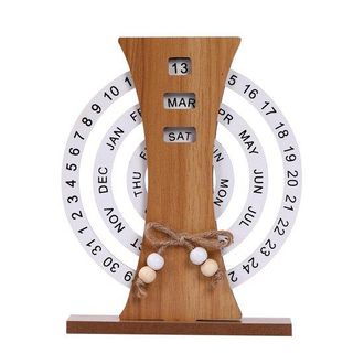 OEM Calendario Perpetuo, Calendario Perpetuo Con Disco De Madera, Calendario Con Disco De Madera, Calendario Giratorio Manual Con Bloque De Madera