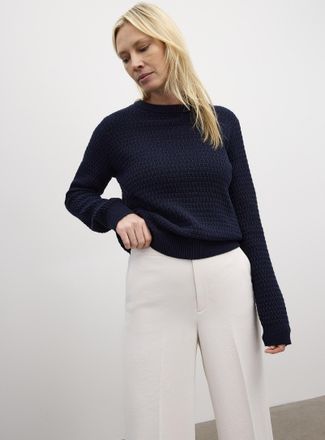 Contemporaine Womens Textured reprocessed cotton sweater