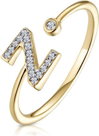 The Diamond Store Diamond Initial Z Ring 0.07ct set in 9K Gold